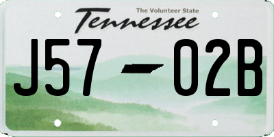 TN license plate J5702B