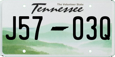 TN license plate J5703Q