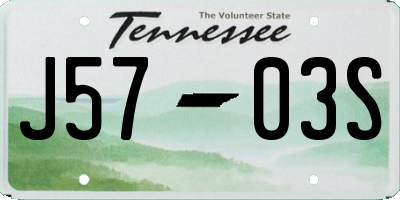 TN license plate J5703S