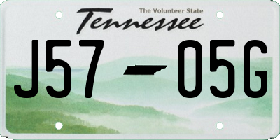 TN license plate J5705G