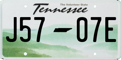 TN license plate J5707E