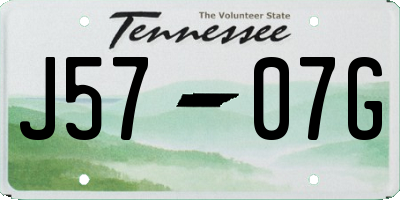 TN license plate J5707G