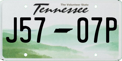 TN license plate J5707P