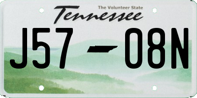 TN license plate J5708N