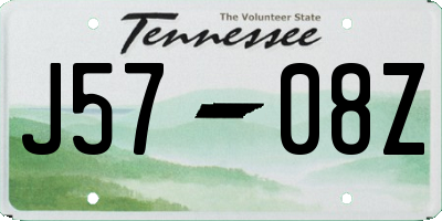 TN license plate J5708Z