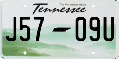 TN license plate J5709U
