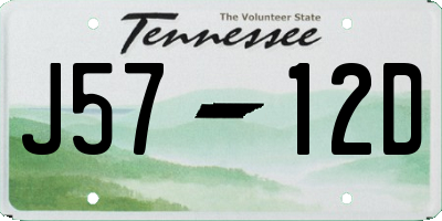 TN license plate J5712D
