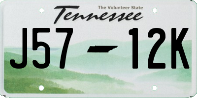 TN license plate J5712K