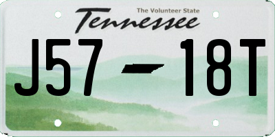 TN license plate J5718T