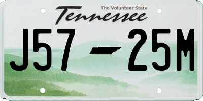 TN license plate J5725M