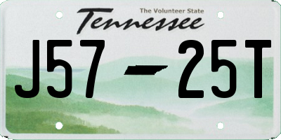 TN license plate J5725T