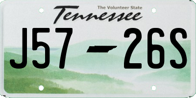 TN license plate J5726S