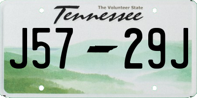 TN license plate J5729J