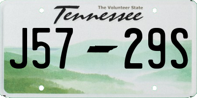 TN license plate J5729S
