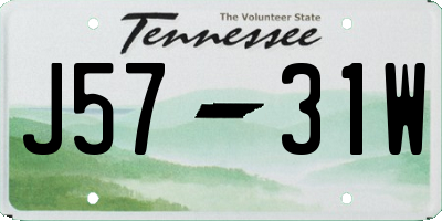 TN license plate J5731W