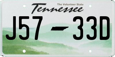 TN license plate J5733D