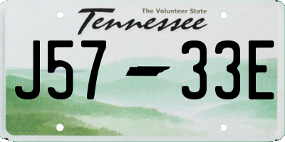 TN license plate J5733E