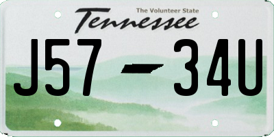 TN license plate J5734U