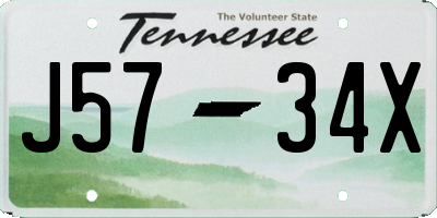 TN license plate J5734X
