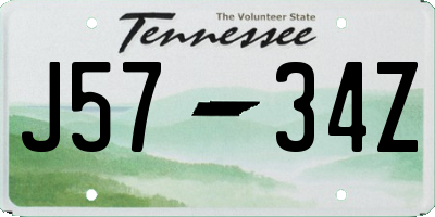 TN license plate J5734Z