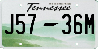 TN license plate J5736M