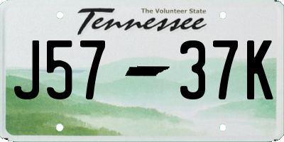 TN license plate J5737K