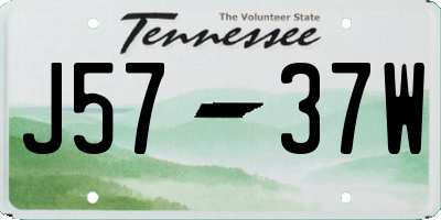TN license plate J5737W