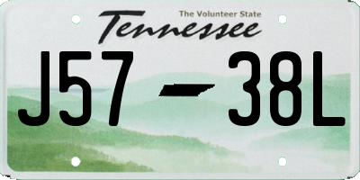 TN license plate J5738L