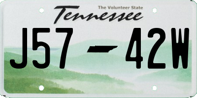 TN license plate J5742W