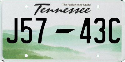 TN license plate J5743C