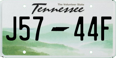 TN license plate J5744F