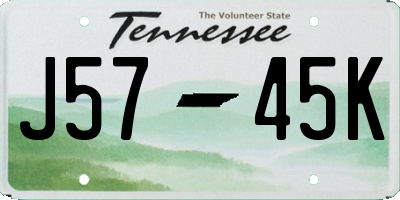 TN license plate J5745K