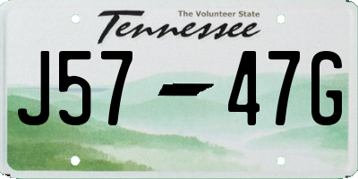 TN license plate J5747G