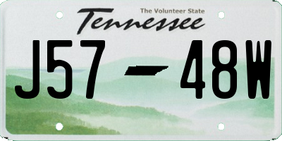 TN license plate J5748W