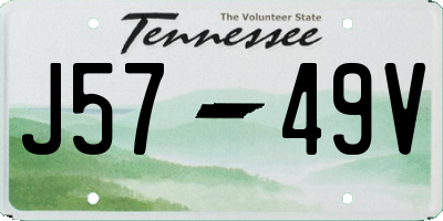 TN license plate J5749V