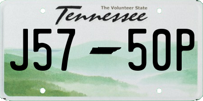 TN license plate J5750P