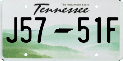 TN license plate J5751F