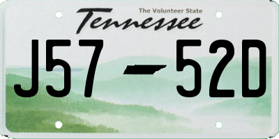 TN license plate J5752D