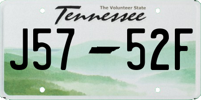 TN license plate J5752F