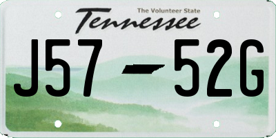 TN license plate J5752G