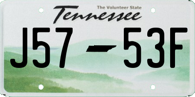TN license plate J5753F
