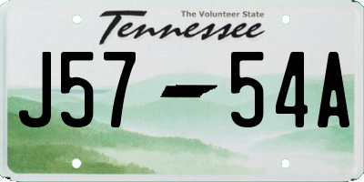 TN license plate J5754A