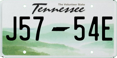 TN license plate J5754E