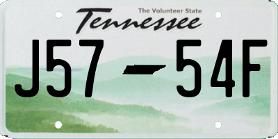 TN license plate J5754F