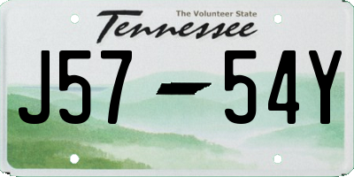 TN license plate J5754Y