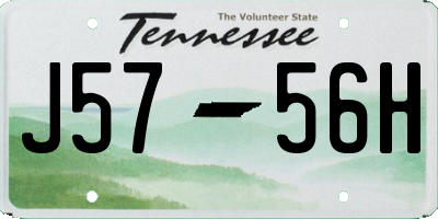 TN license plate J5756H