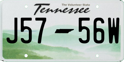 TN license plate J5756W