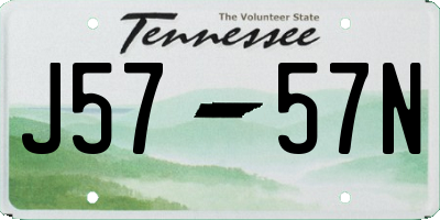 TN license plate J5757N