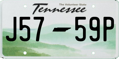 TN license plate J5759P