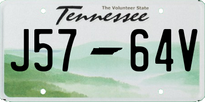 TN license plate J5764V